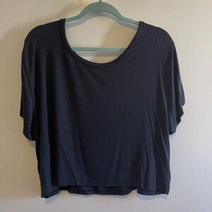 American Eagle Outfitters Black Soft & Sexy Cropped Open Strap Back Size XL NWT